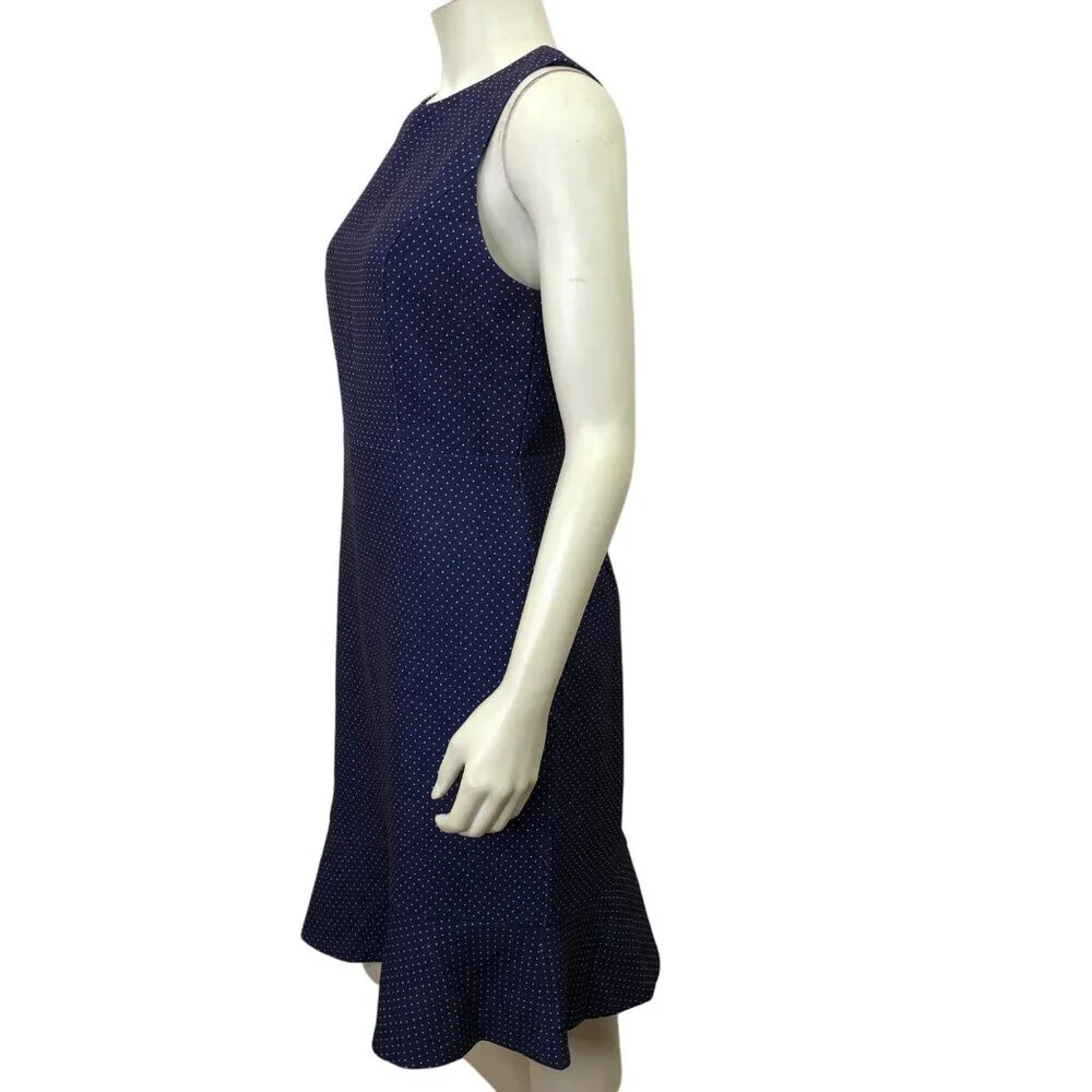 J CREW NAVY POLKA DOT SHEATH‎ DRESS SIZE 10
